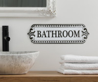 Chilton Vintage Enamel Bathroom Sign
