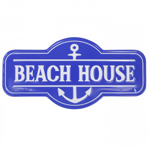Blue Beach House Wall Sign, a decorative sign for a wall, doorway or entrance