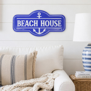 Blue Beach House Wall Sign