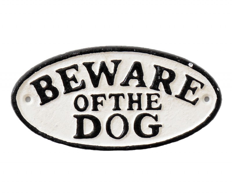 Beware Of The Dog Cast Iron Sign