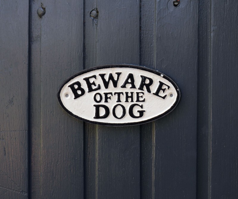 Beware Of The Dog Cast Iron Sign