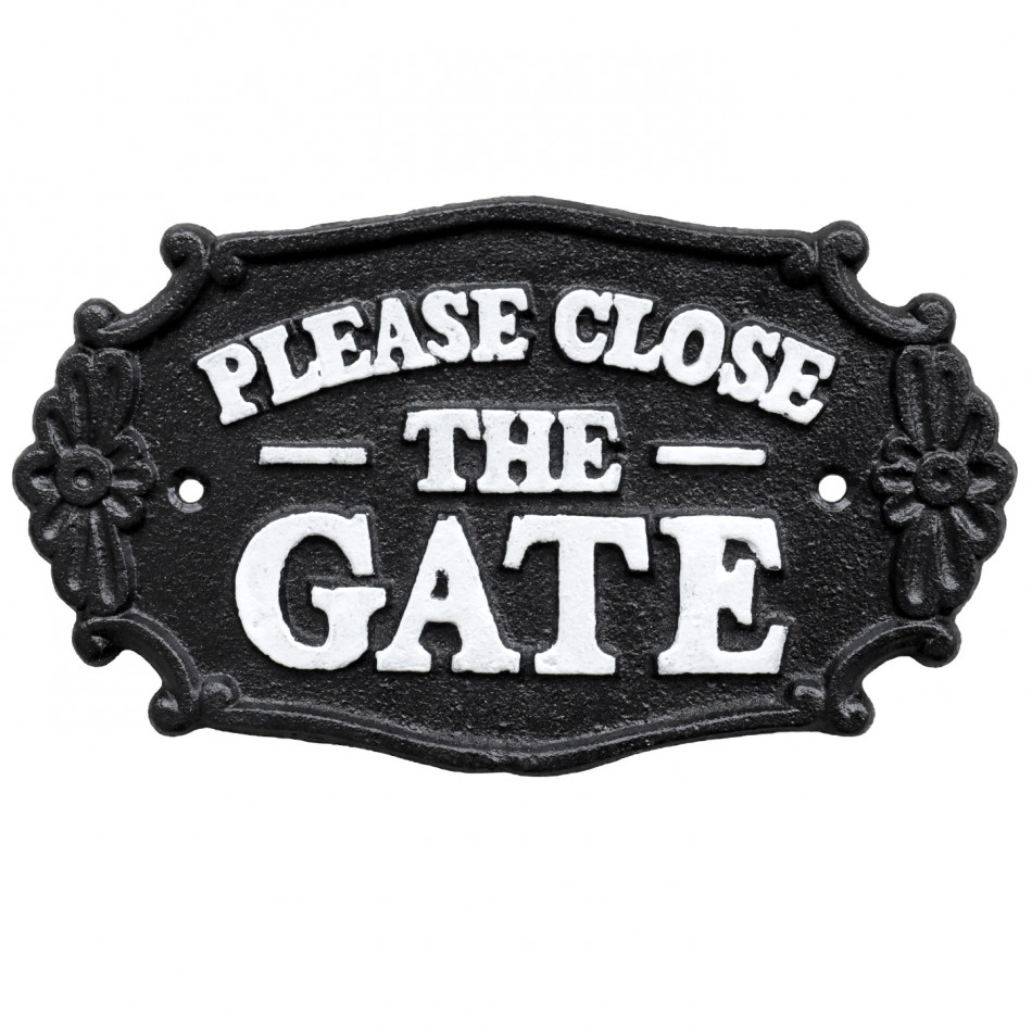 Thornby Close the Gate Sign, a decorative sign for a wall, doorway or entrance