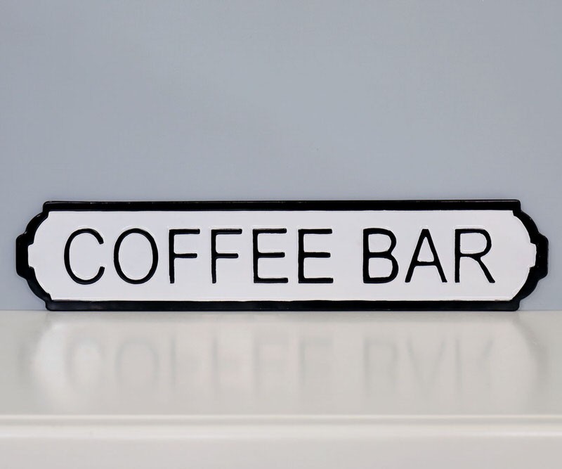 Coffee Bar Enamel Wall Sign