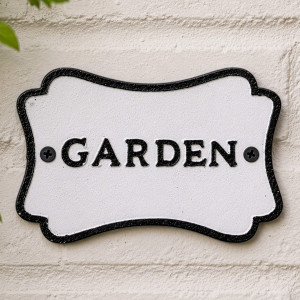 Cotswold Garden Sign - Vintage Cast Iron, a decorative sign intended for a wall, doorway or entrance display