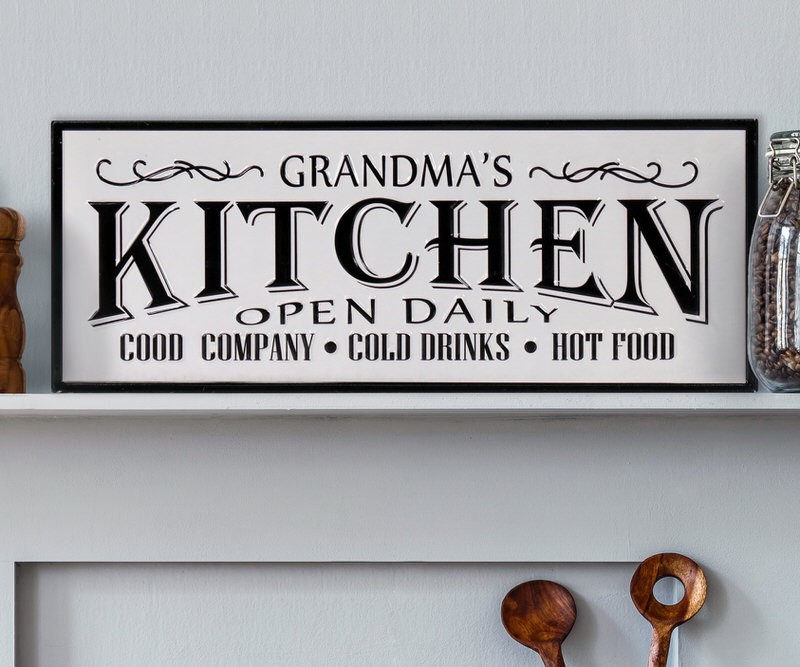 Grandma's Kitchen Enamel Sign