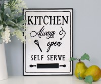 Kitchen Always Open Enamel Wall Sign