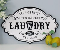 Laundry 25c Enamel Wall Sign