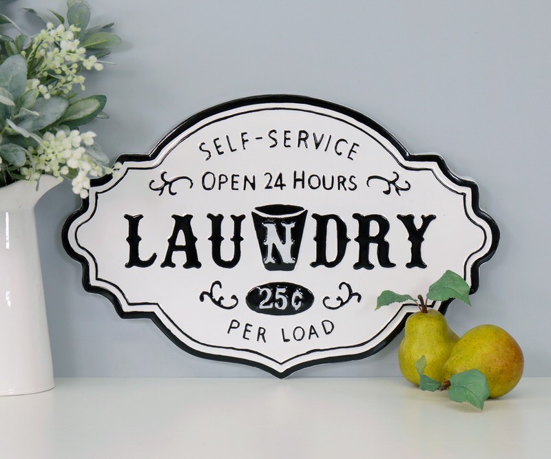Laundry 25c Enamel Wall Sign