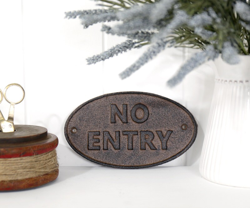 No Entry Cast Iron Sign