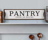 Pantry Open 24 Hours Enamel Wall Sign