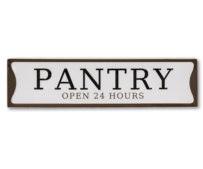 Pantry Open 24 Hours Enamel Wall Sign