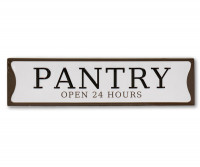 Pantry Open 24 Hours Enamel Wall Sign