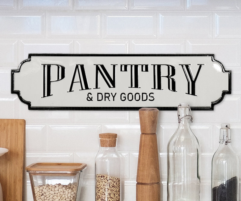 Pantry & Dry Goods Enamel Wall Sign