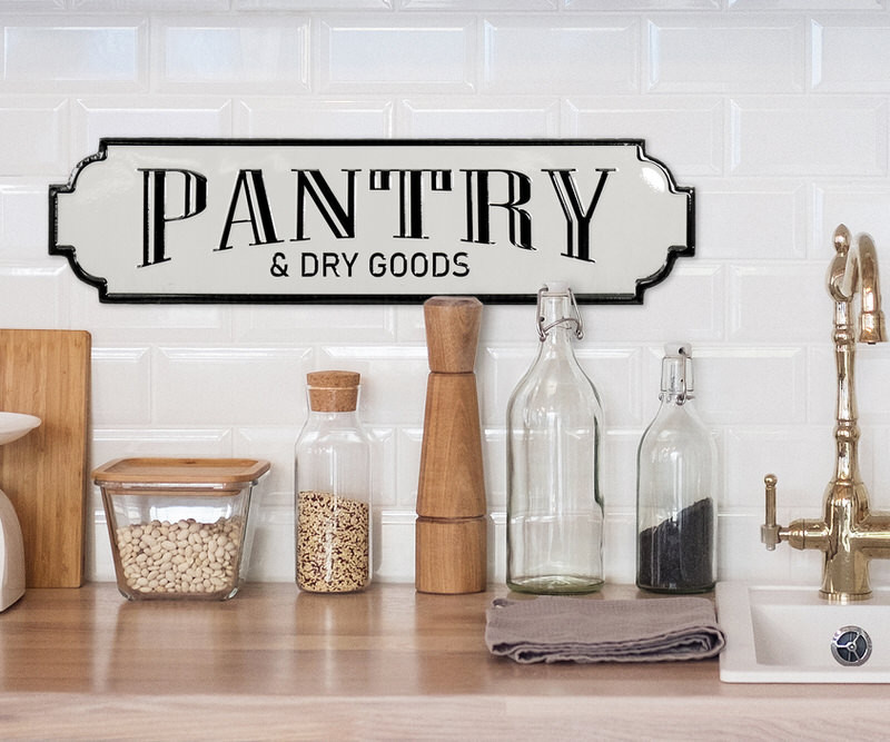 Pantry & Dry Goods Enamel Wall Sign