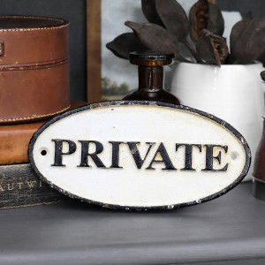 Private Cast Iron Metal Sign - Vintage Style