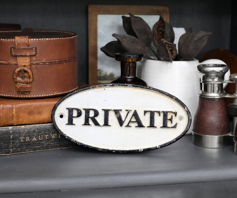 Private Cast Iron Metal Sign - Vintage Style