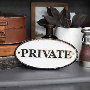 Private Cast Iron Metal Sign - Vintage Style, a decorative sign for a wall, doorway or entrance