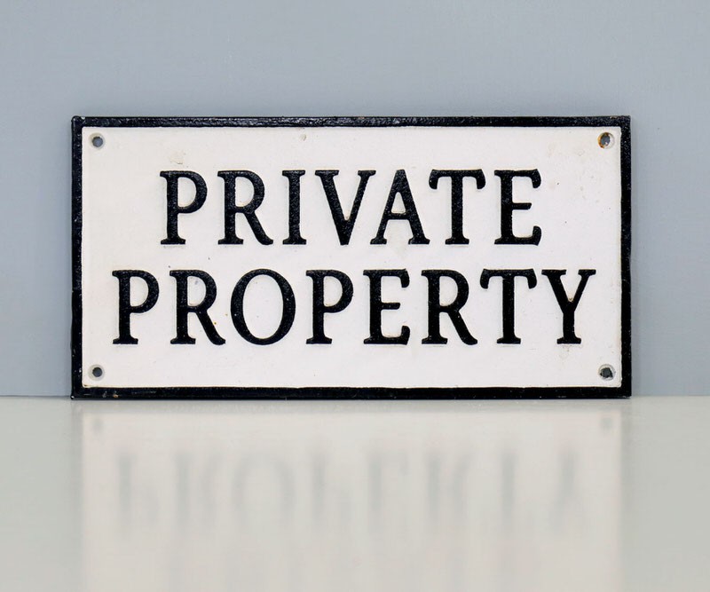 Private Property Cast Iron Sign - Vintage Style