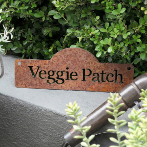 Veggie Patch Garden Sign - Rusty