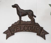 Hunter Dog Cast Iron Welcome Sign
