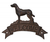 Hunter Dog Cast Iron Welcome Sign