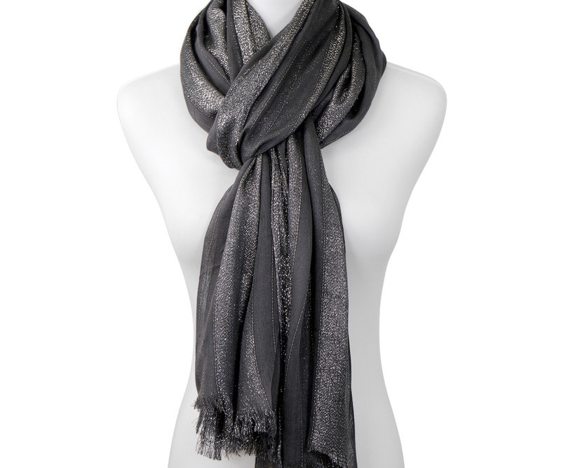 Destiny Charcoal & Silver Thread Scarf