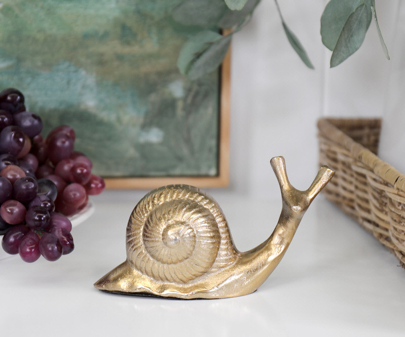 Gold Snail Sculpture Figurine