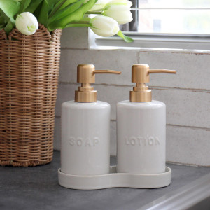 Riley Set 2 Soap & Lotion Dispensers, shown as a standalone product for clear identification
