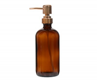 Amber Glass Soap Pump - Rose Gold