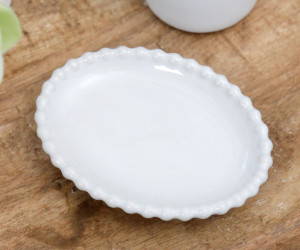 Louisa Beaded White Soap Dish / Trinket Dish