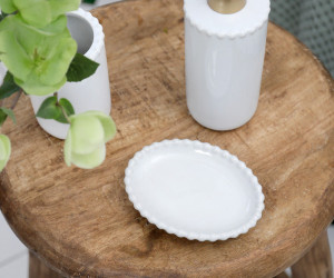 Louisa Beaded White Soap Dish / Trinket Dish