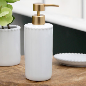 Louisa Beaded White Soap Pump, decorative home accessory