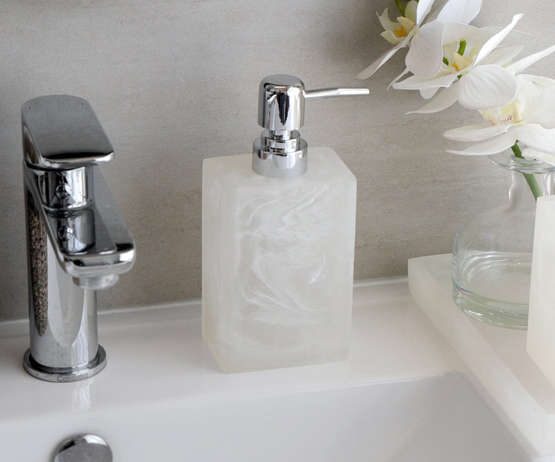 Parker White Resin Soap Dispenser