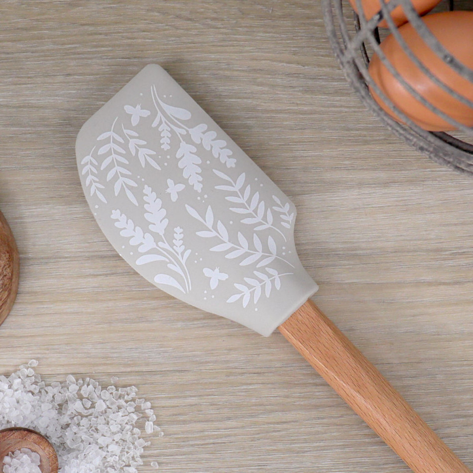 Honeyfield White Floral Spatula, presented as a standalone item for straightforward product identification