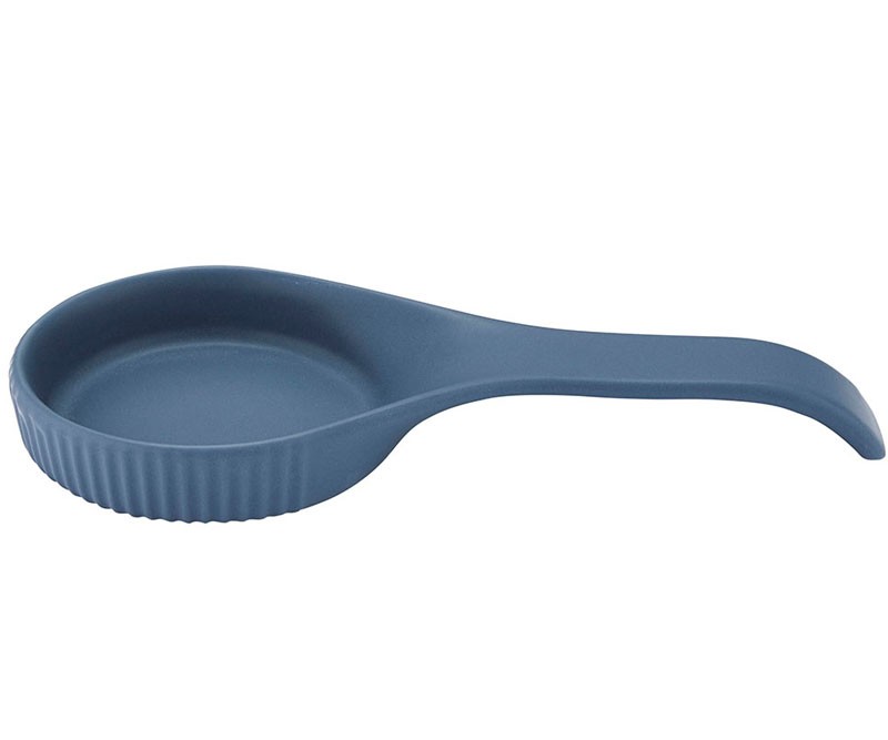 Linear Ribbed Blue Spoon Rest
