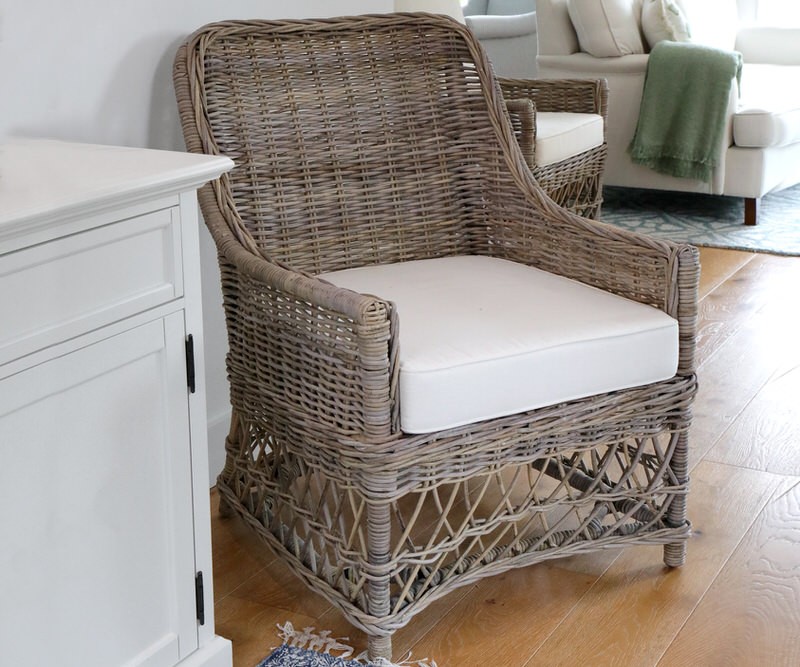 St Remo Rattan Armchair - Antique Grey