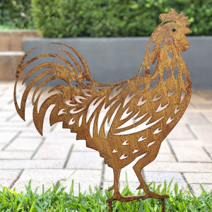 Farmyard Hen Garden Stake Decor, a decorative accent for shelf or tabletop display