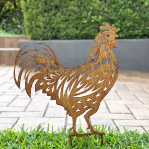 Farmyard Hen Garden Stake Decor