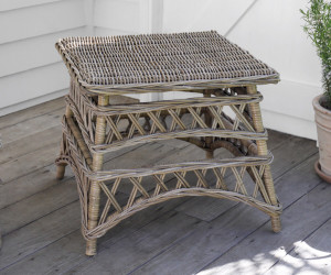 Olympia Side Table - Antique Grey Cane