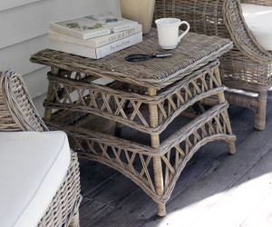 Olympia Side Table - Antique Grey Cane