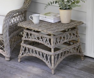 Olympia Side Table - Antique Grey Cane