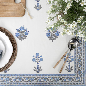Bluebell Lane Floral Tablecloth - 8-10 seater, a textile accessory designed for dining, kitchen or tabletop use