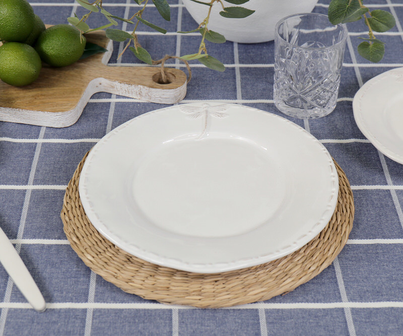 250cm Denim Blue Campbell Check Tablecloth - 6-8 seater