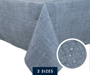 Denim Blue Wipe-Clean Tablecloth