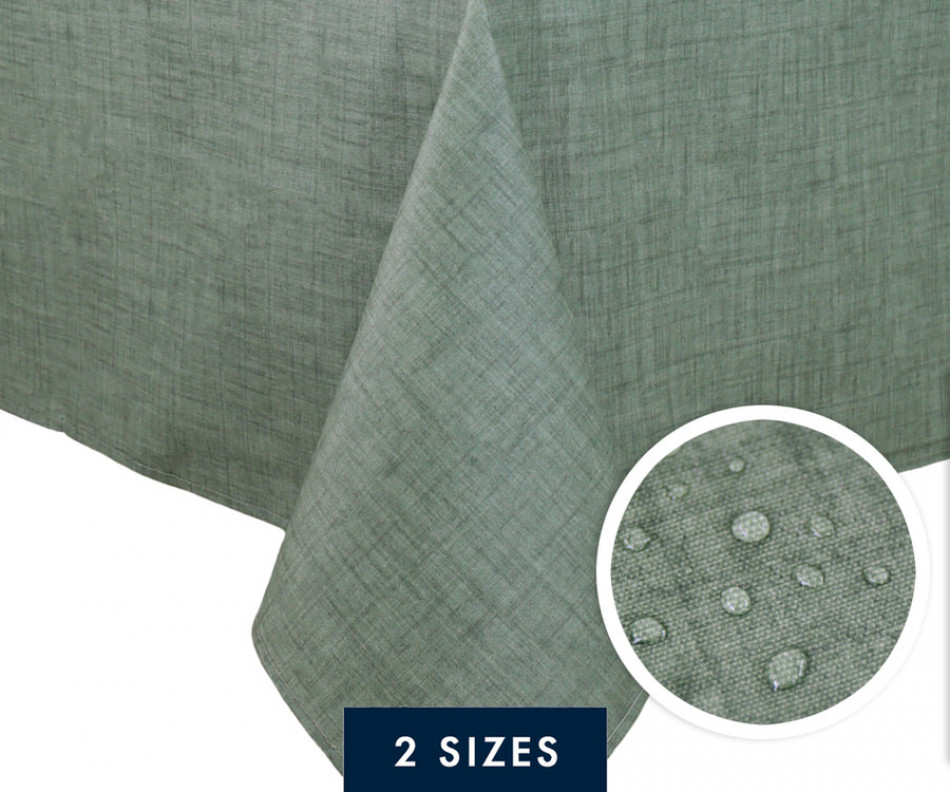 Moss Green Wipe-Clean Tablecloth