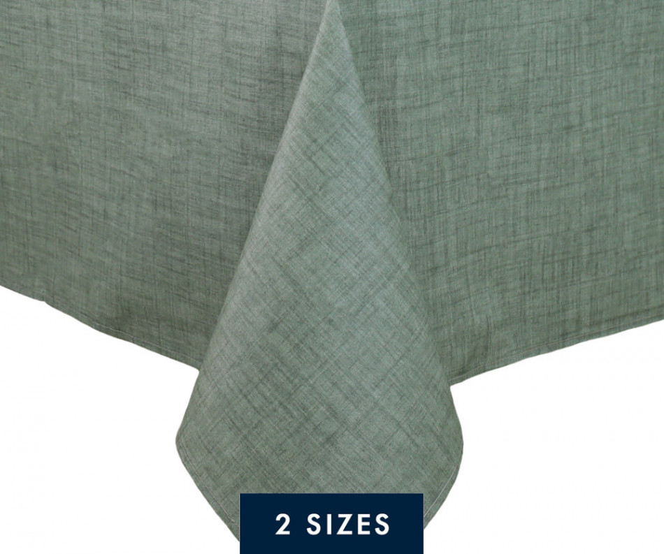 Moss Green Wipe-Clean Tablecloth