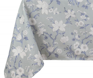 Soft Blue Larkhill Floral Tablecloth - 8 seater