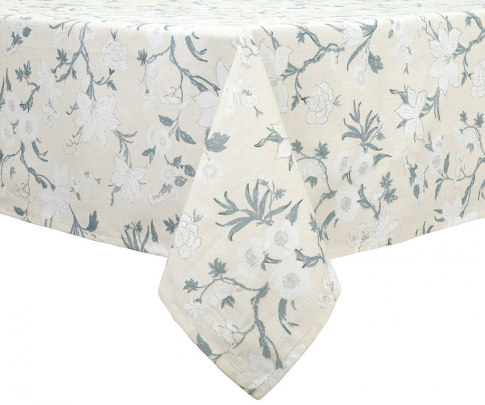 Cream Larkhill Floral Tablecloth - 8 seater