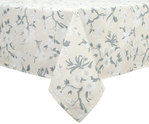 Cream Larkhill Floral Tablecloth - 8 seater