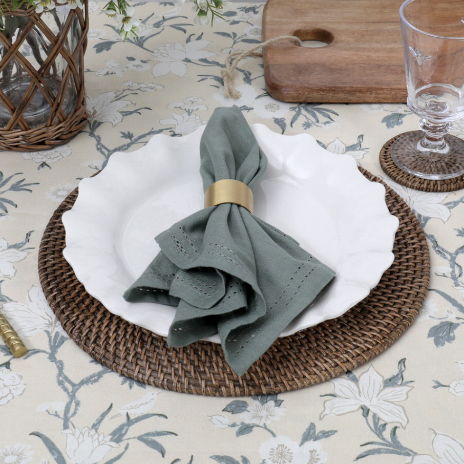 Cream Larkhill Floral Tablecloth - 8 seater, a textile accent for dining or kitchen use